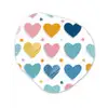 Hartjes - Pastel - Kleurcontrast - Handgetekend Wandcirkel Organisch Forex 3mm klein -3d