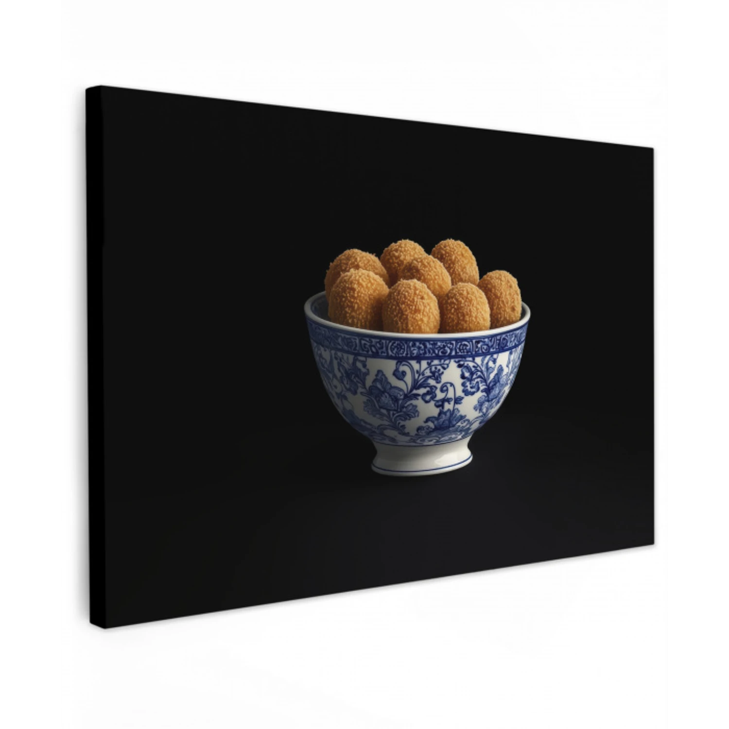 Delfts blauw - Bitterballen - Holland - Schaal Tuinposter op houten frame 2 cm dik klein -3d