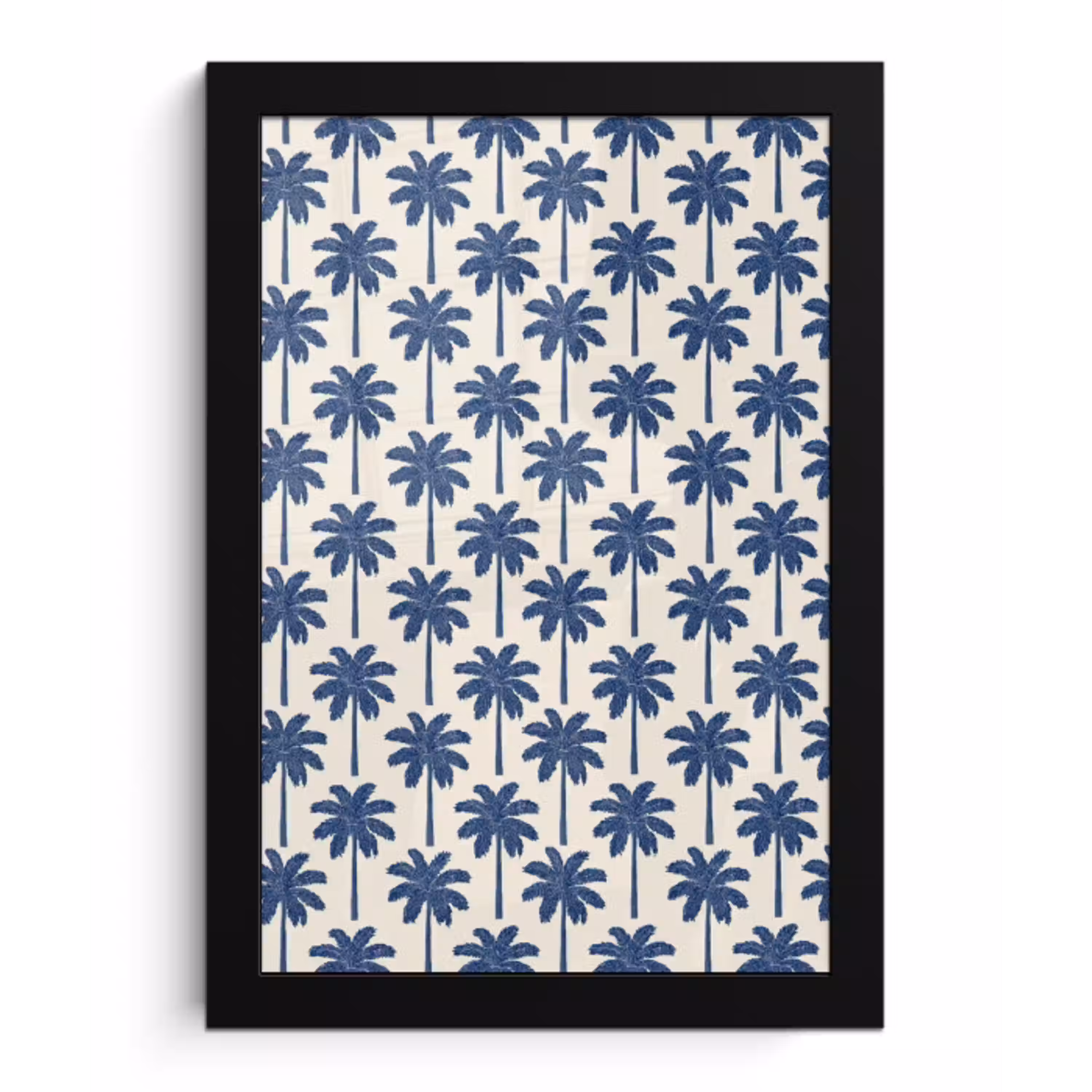 Symmetrisch - Palm - Blauw fotolijst zwart zonder passe partout klein 224 -3d