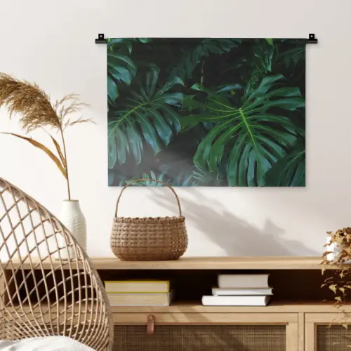 Bladeren - Tropisch - Monstera - Jungle Wandkleed katoen klein -sfeer5
