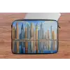Skyline - Wolkenkrabbers - Water - Blauw laptophoes neopreen klein -tafel