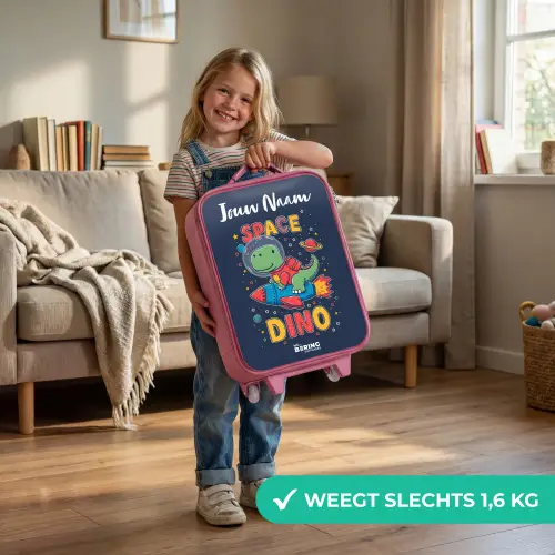 Dinosaurus - Groen - Raket - Sterrenhemel Kinderkoffer - Roze klein -sfeer2_NL