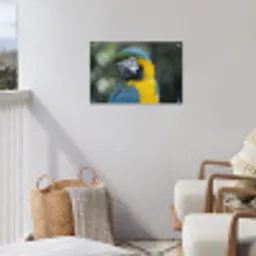 Vogel - Papegaai - Blauw tuinposter los doek klein -sfeer8