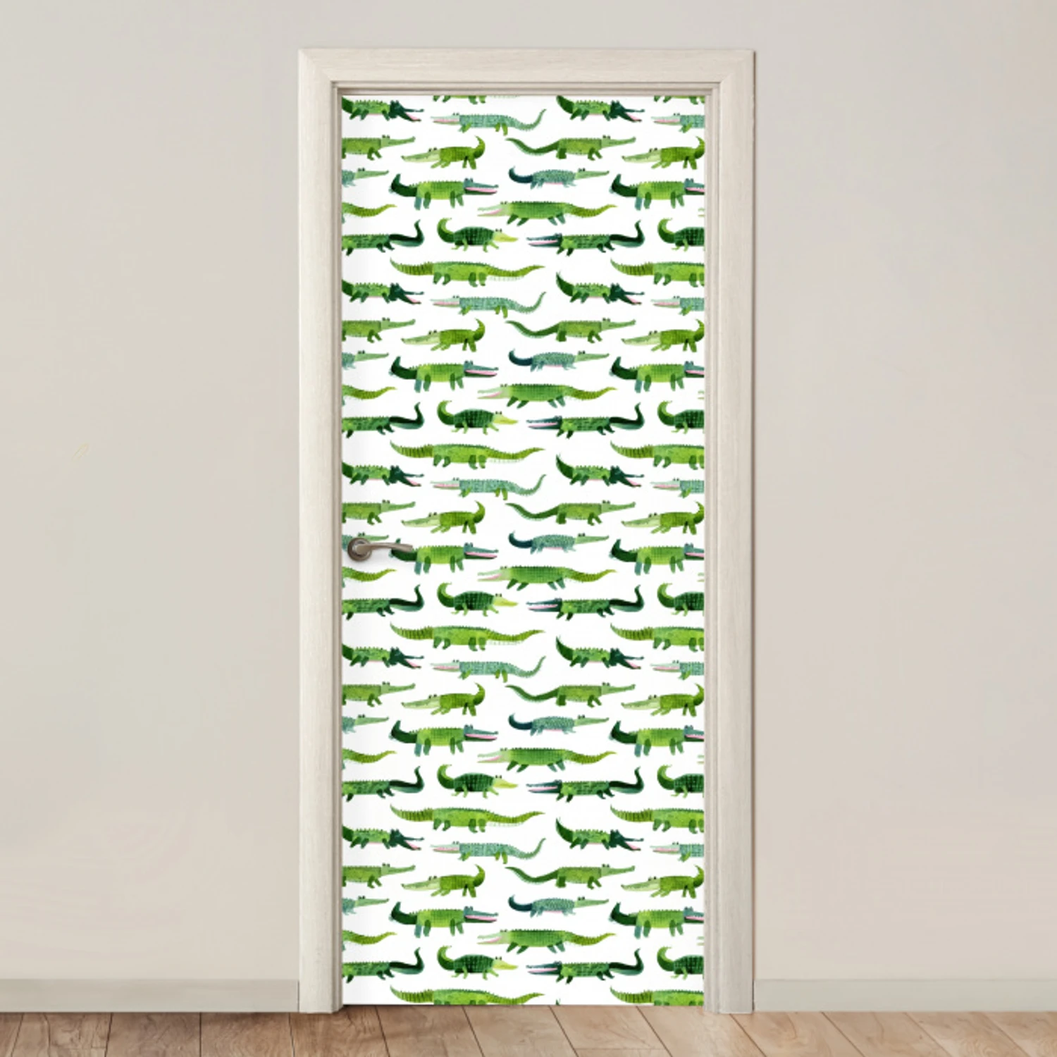 krokodillen - Speels - Groen deurposter klein 289 -3d_beige