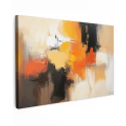 Abstract - Modern - Verflook - Herfst kleuren - Oranje Tuinposter op houten frame 2 cm dik klein -3d
