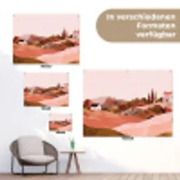 Heuvellandschap - Grafisch - Terracotta tuinposter los doek klein -Xsfeer9_DE