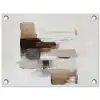 Penseelstreken - Balans - Beige - Bruin tuinposter los doek klein -3d