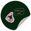 Illustratie - Mond - Donkergroen - Tekstwolkje Wandcirkel behangsticker klein -3d