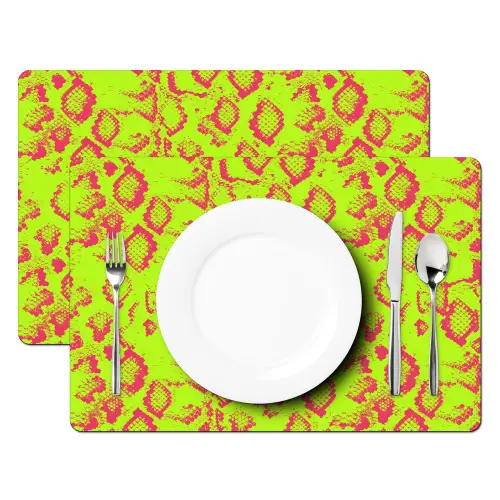 Slang - Neon - Groen - Roze Placemat vinyl groot 368 -zzsfeer2_Kitchenyeah-website