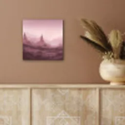 Landschap - Mistig - Roze aluminium wit klein -sfeer4