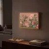 Kolibries - Bloemen - Groen - Roze Light Box met batterij (Wandlamp) middel -sfeer1