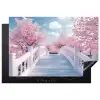 Brug - Kersenbomen - Wit Inductie beschermer vinyl 3mm klein -3d