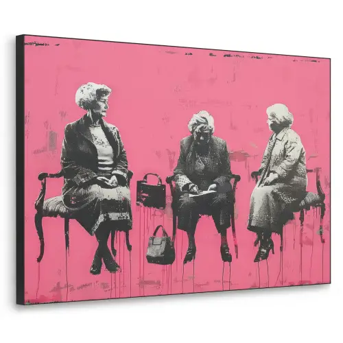 Graffiti - Roze - Street art - Vrouwen Textielframe zwart klein -3d