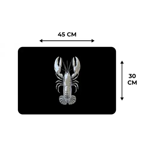 Kreeft - Zilver - Metallic - Luxe Placemat vinyl groot -specs