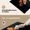 Bloem - Orchidee - Oranje Inductie beschemer met haakjes klein -ky-schoon-nl