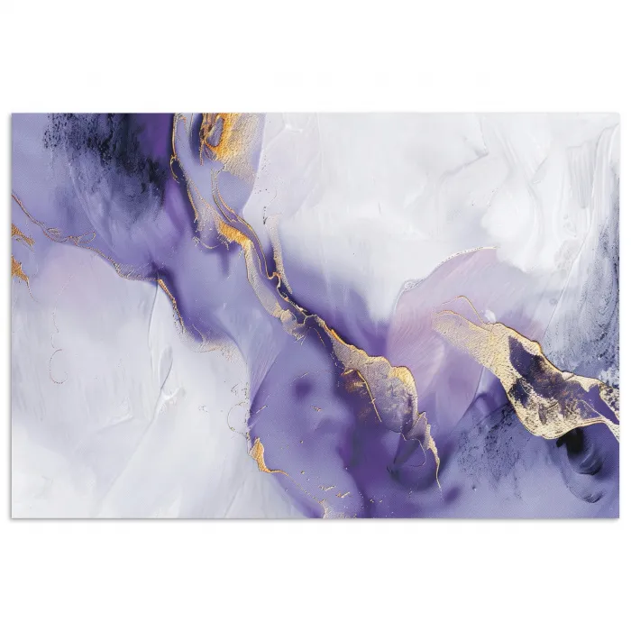 Paars - Modern - Marmer - Abstract poster papier klein -3d