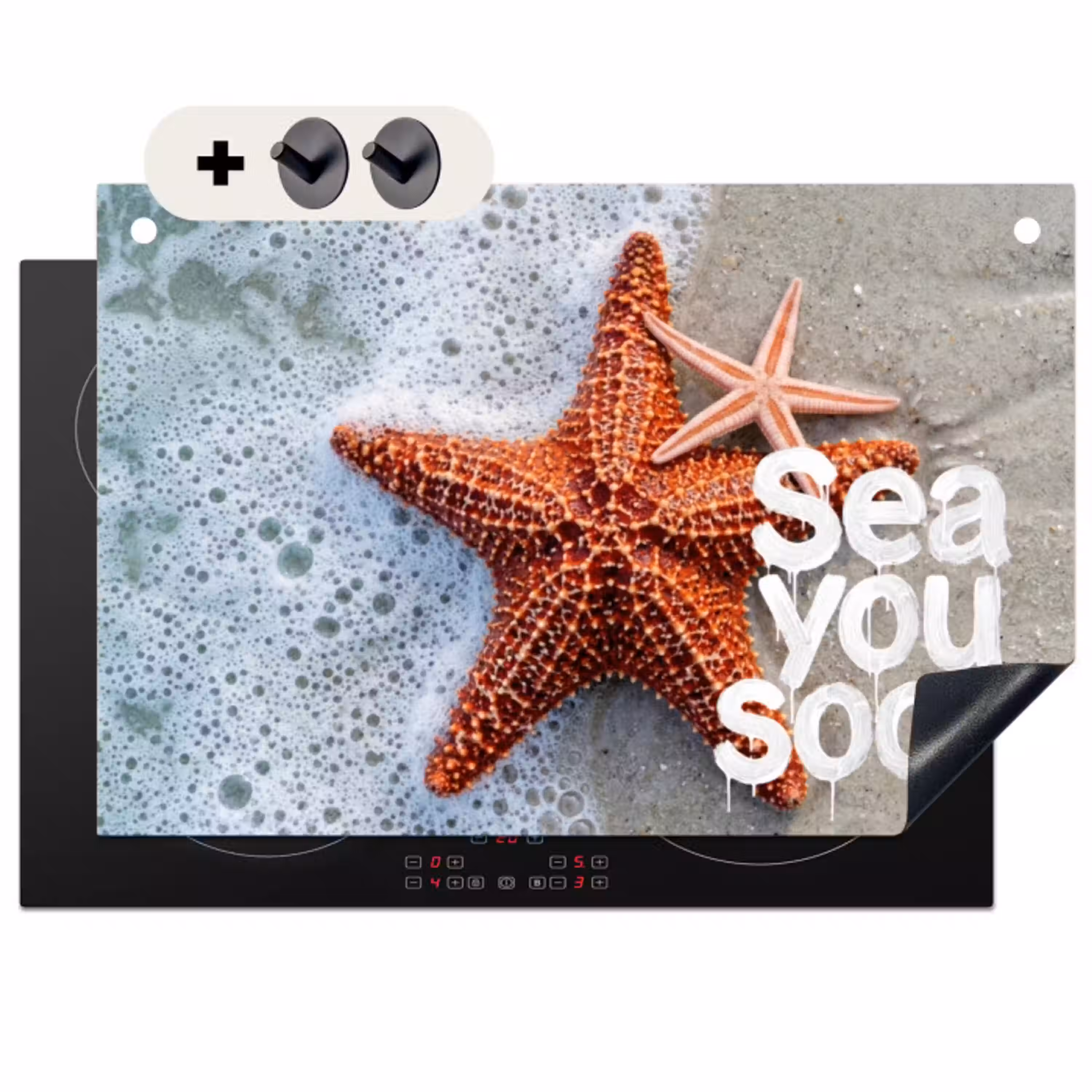Sea you soon - Zeester - Zee Inductie beschemer met haakjes klein -3d