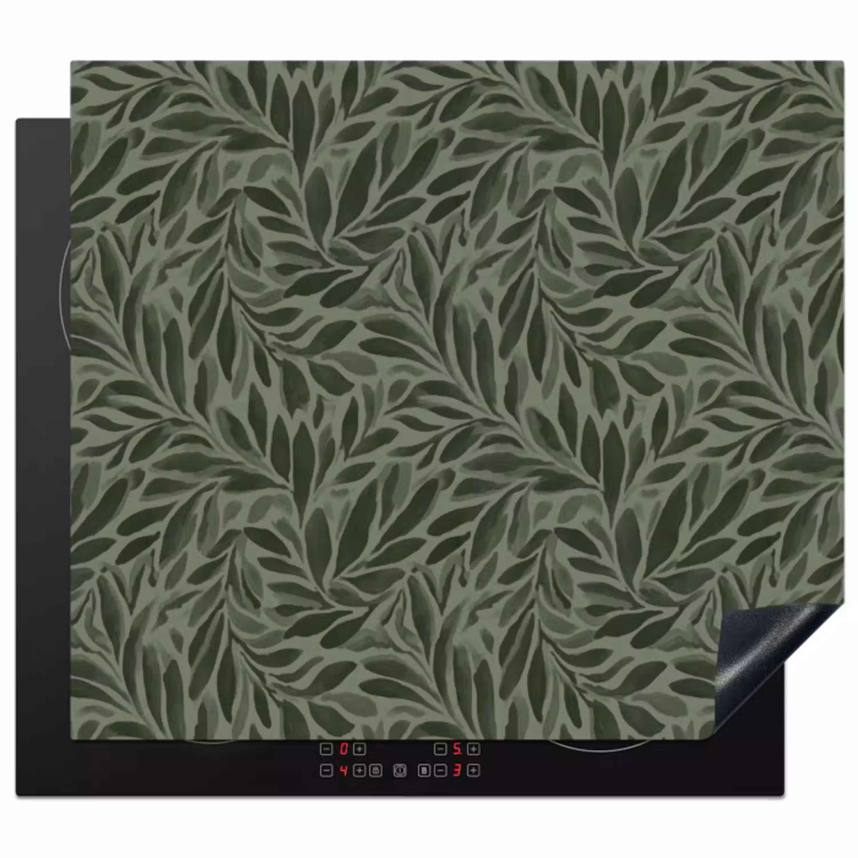 Bladeren - Organisch - Groen Inductie beschermer vinyl 3mm middel 274 -3d