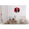 Hond - Hartjesbril - Loveyou - Rood Wandcirkel aluminium klein -woonkamer