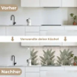 Bananenbladeren - Beton - Groen keuken achterwand 2 middel -voor-na_DE