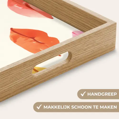 Lippen - Kleurrijk - Glanzend Dienblad Rechthoek middel -USP_HandgreepNL