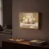 Bloemen - Eieren - Geschilderd Light Box met batterij (Wandlamp) middel -sfeer1