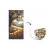 Bankje - Boom - Klaprozen - Heuvels fotobehang vinyl groot -3d