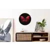 Vlinder - Rood - Minimalistisch Wandcirkel aluminium klein -kantoor