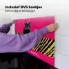Kat - Baas - Roze - Tijgerprint Inductie beschemer met haakjes middel -ky-ophangen-nl