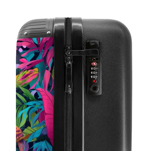Kleurrijke papegaai NBS - Handbagage koffer - Kinderen Unisex middel -slot