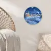 Winteravond - Kerstdorp - Donker Wandcirkel kunststof plaat 5mm dik klein -sfeer5