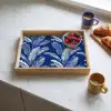 Blad - Palm - Blauw Dienblad Rechthoek middel 911 -sfeer2
