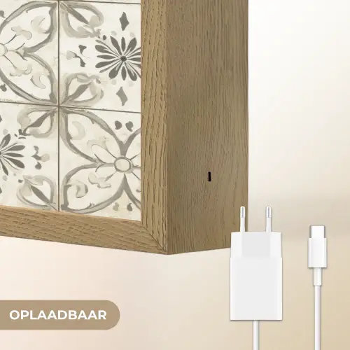 Antiek - Tegel - Beige Light Box met batterij (Wandlamp) middel 907 -USP_websiteoplaadbaarNL