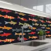 Vissen - Patroon - Kleurrijk keuken achterwand 2 middel 871 -3d_schuin