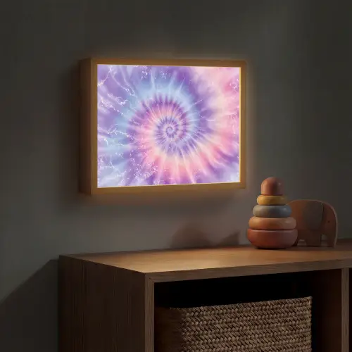 Pasteltinten - Paars - Spiraal - Marmer Light Box met batterij (Wandlamp kind) middel -sfeer5_kind