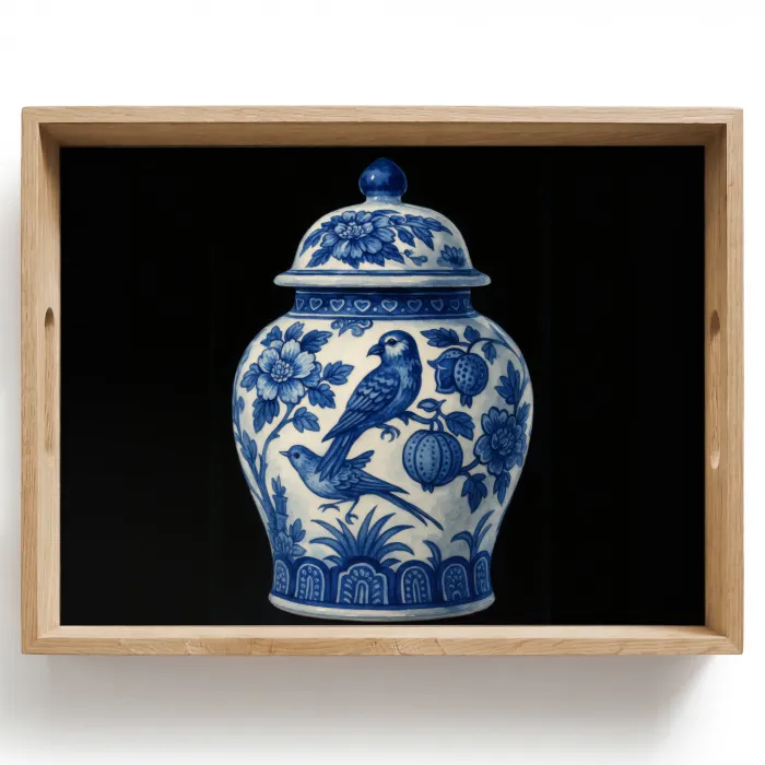Pot - Delfts Blauw - Bloemen Dienblad Rechthoek middel -z3d_shopping