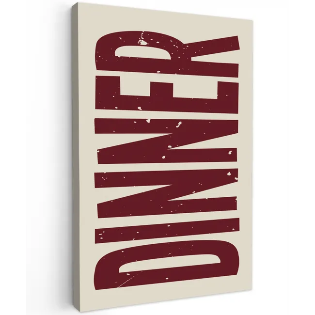 Eten - Decoratie - Rood - Vintage Tuinposter op houten frame 2 cm dik klein -3d