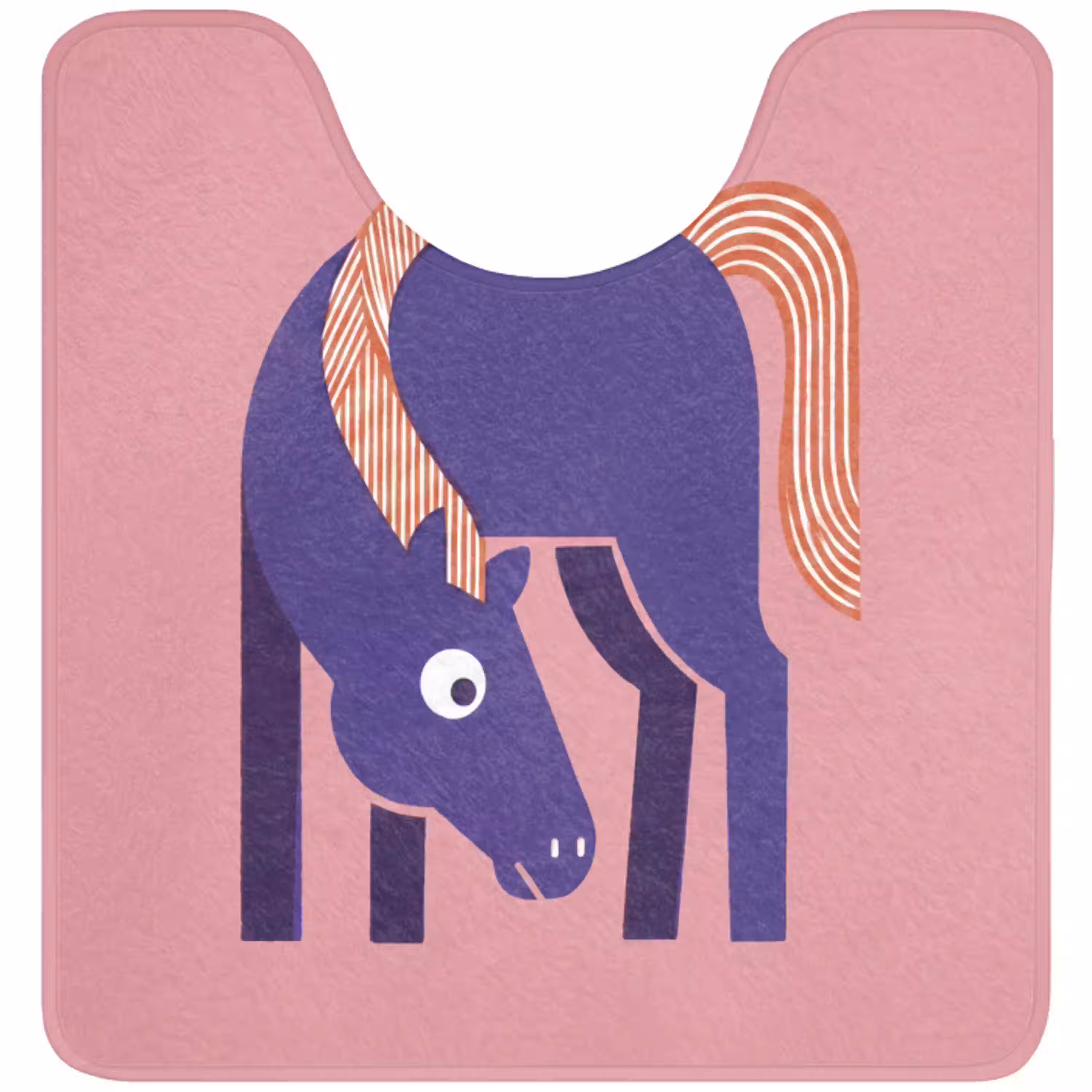 Paard - Abstract - Dieren - Modern - Blauw WCmat U-uitsnede middel -3d