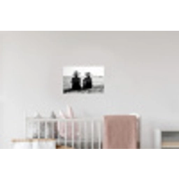 Vrouwen - Zonnehoed - Strand - Zwart - Wit Muursticker klein -kinderkamer
