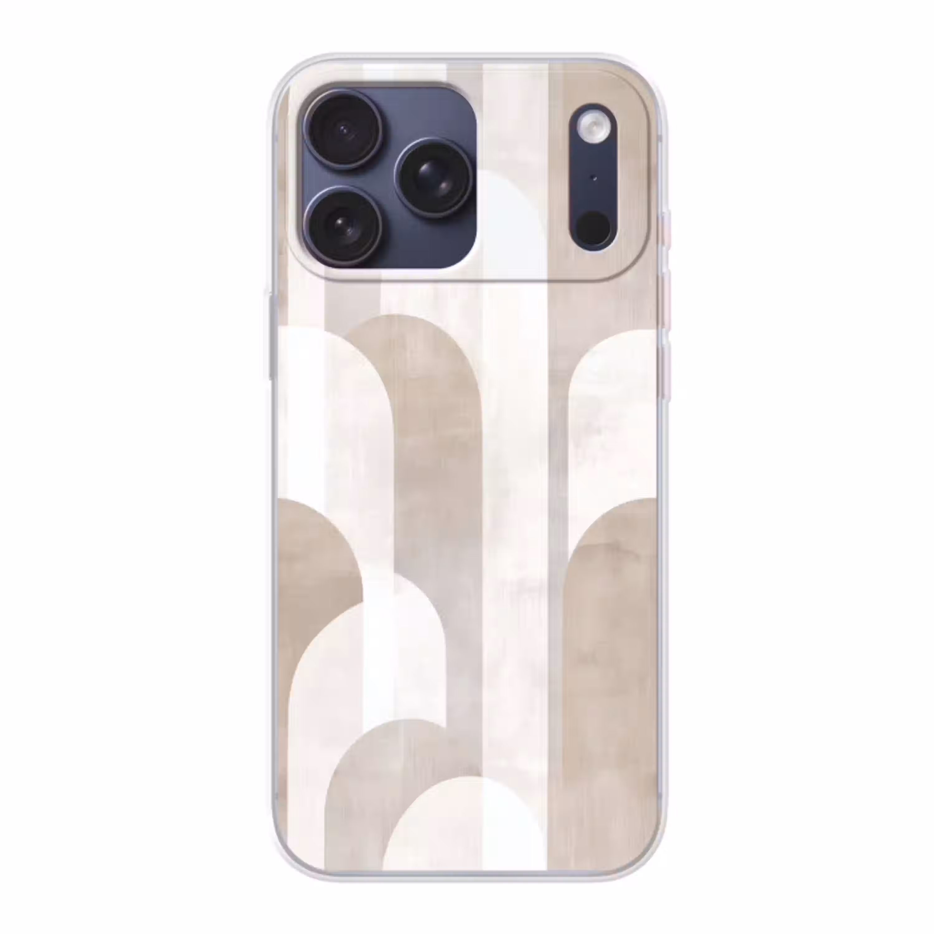 Abstracte bogen - Modern - Beige Telefoonhoesje iPhone 17 Pro Max klein -3d