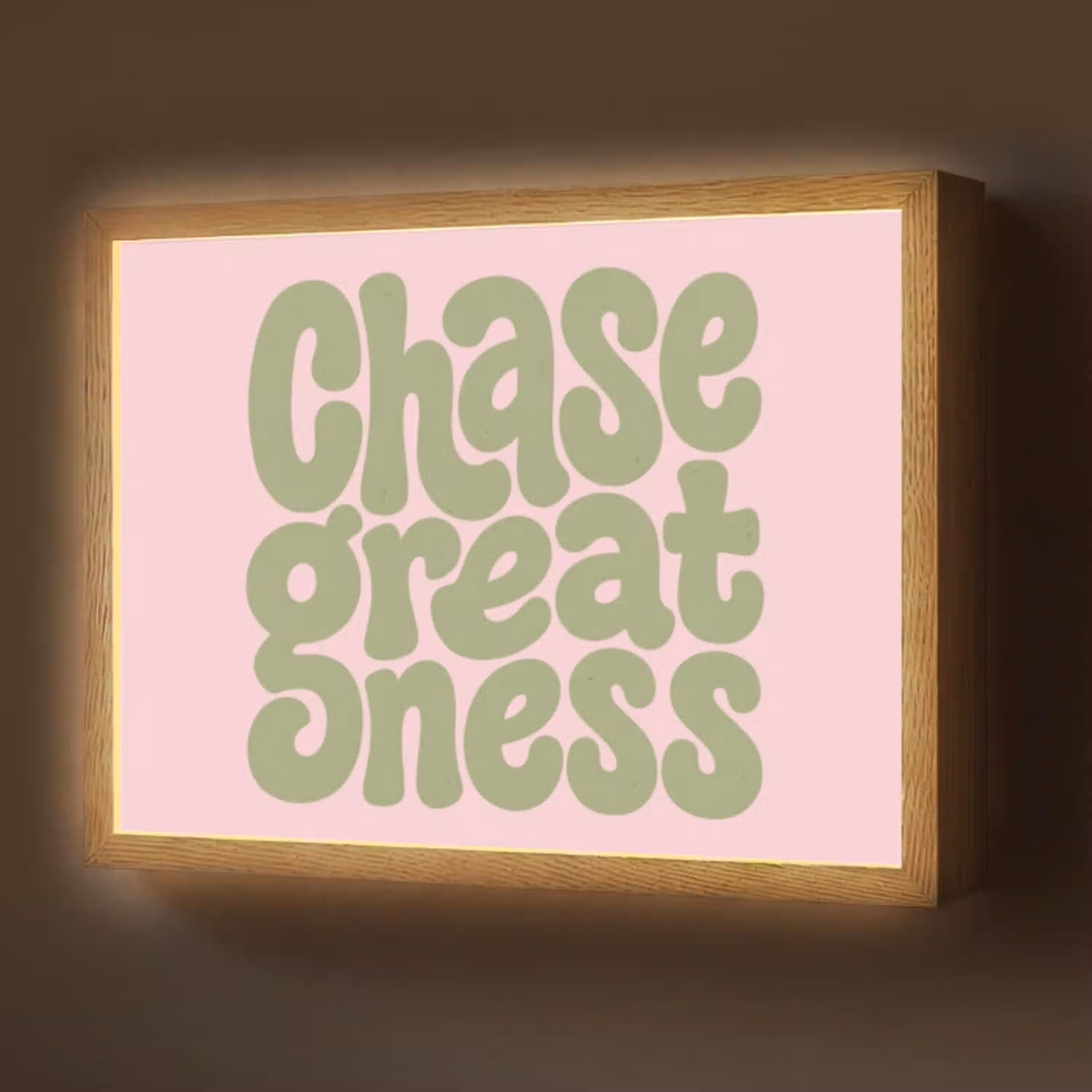 Chase greatness - Groen - Roze - Retro Light Box met batterij (Wandlamp) middel -z3d_website