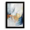 Goud - Blauw - Watercolor - Kunst - Modern fotolijst zwart zonder passe partout klein -3d