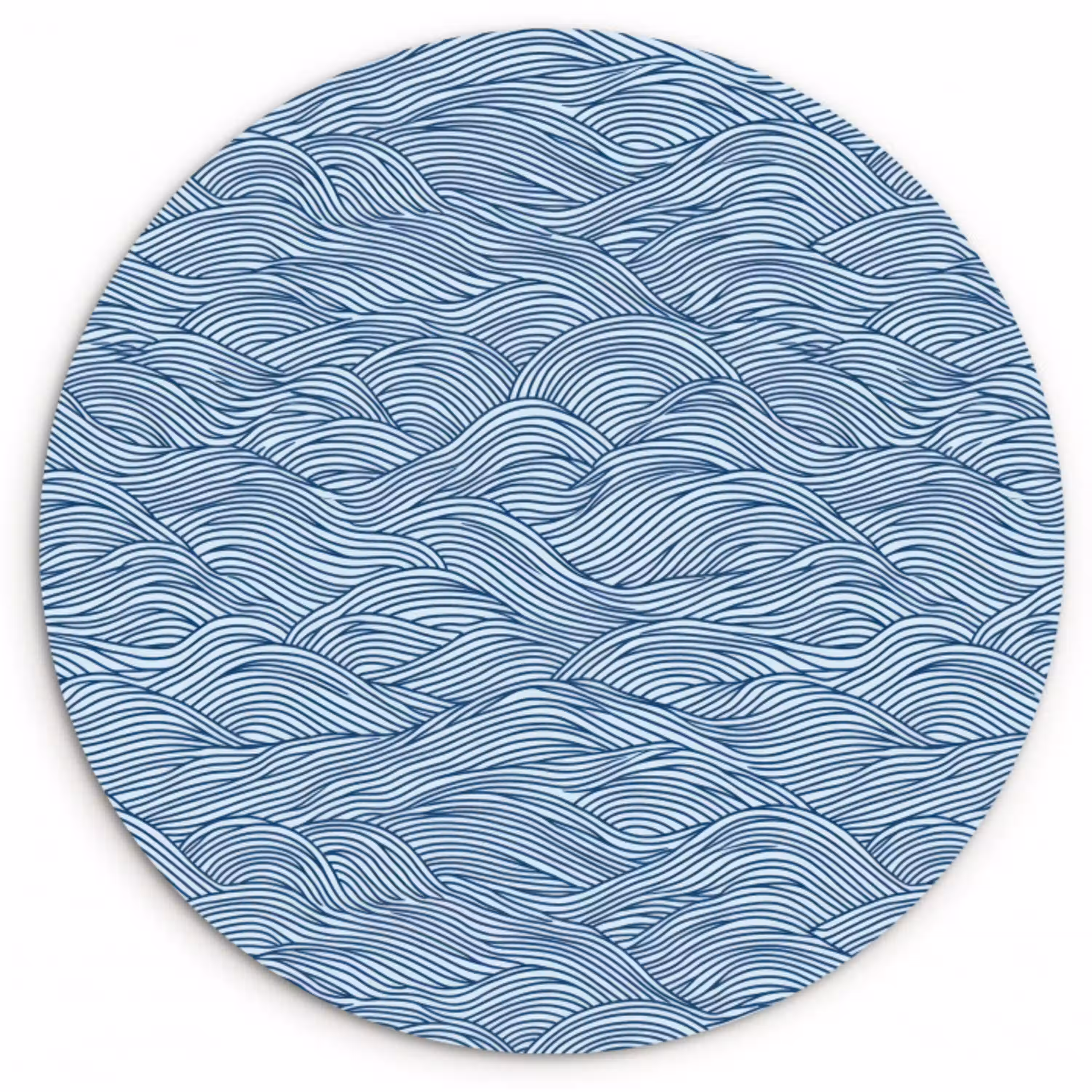 Golven - Ritmisch - Blauw Wandcirkel kunststof plaat 5mm dik klein 188 -3d