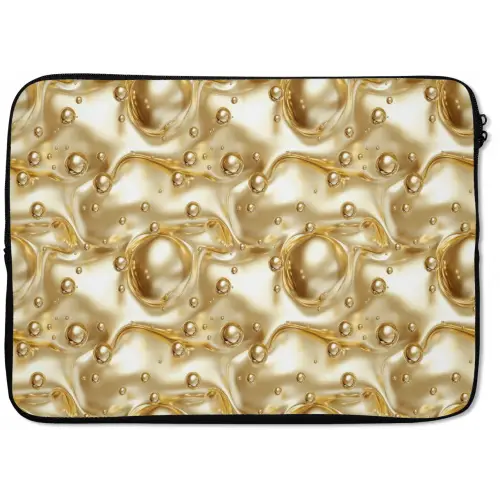 Vloeibaar - Druppels - Goud laptophoes neopreen klein 279 -zkaufland3dotto