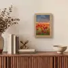 Zonsondergang - Klaprozen - Rood - Bloemen - Veld - Natuur Light Box met kabel (Tafellamp) klein -sfeer2