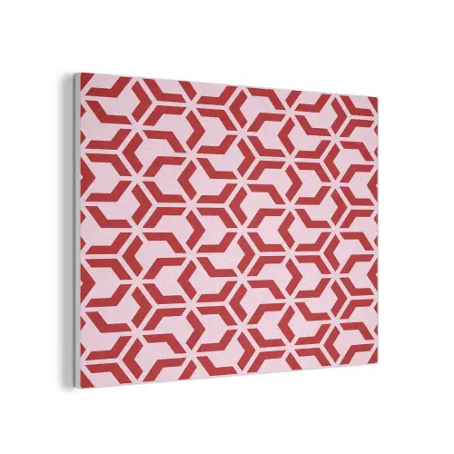 Roze - Rood - Geometrisch - Patroon PET vilt klein 837 -3d