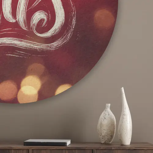 Jingle - Bells - Kerst - Rood Akoestische PET Vilt - Rond klein -sfeer5_closeup