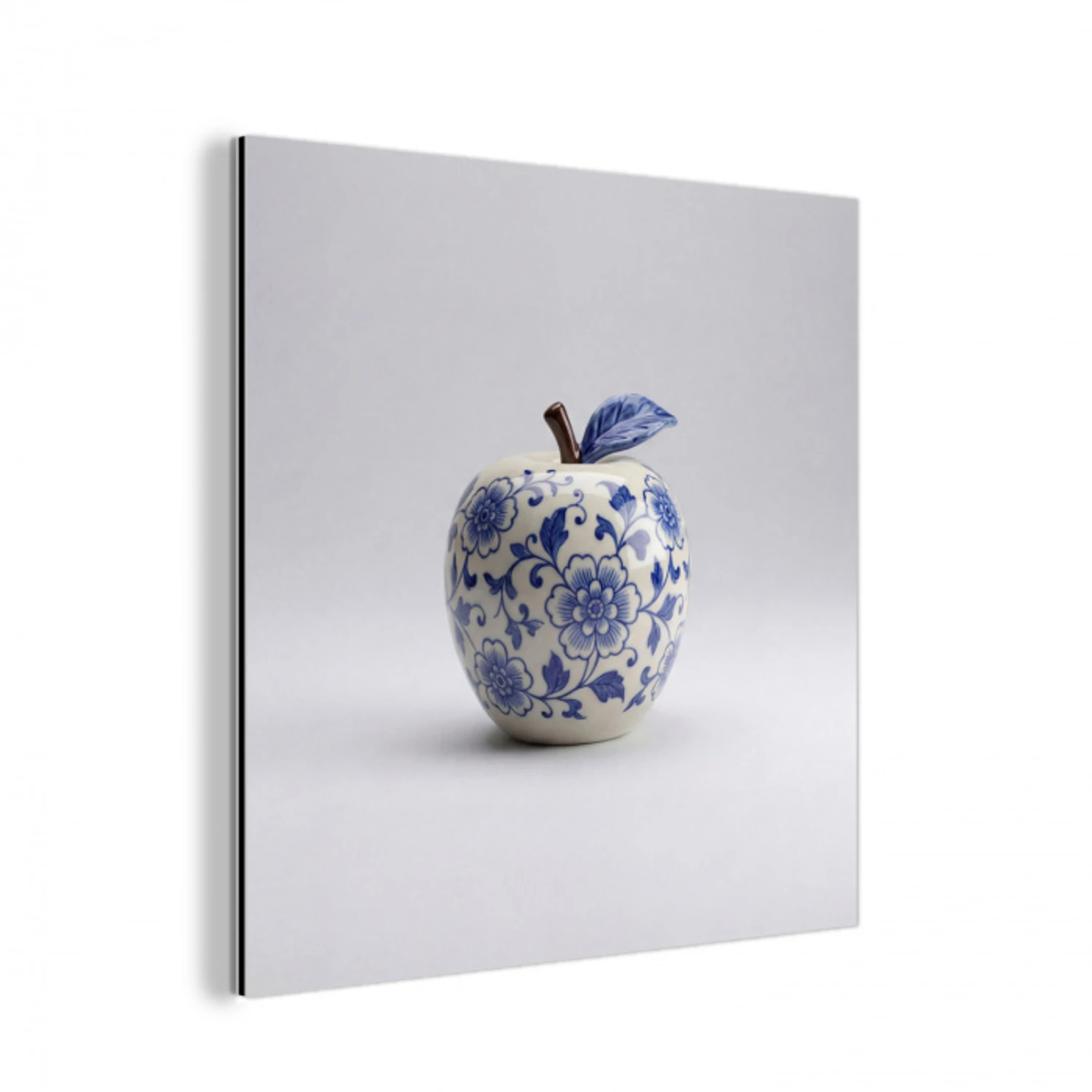 Appel - Blauw - Klassiek aluminium wit klein -3d