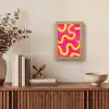 Lijn - Geel - Abstract Light Box met kabel (Tafellamp) klein -sfeer2