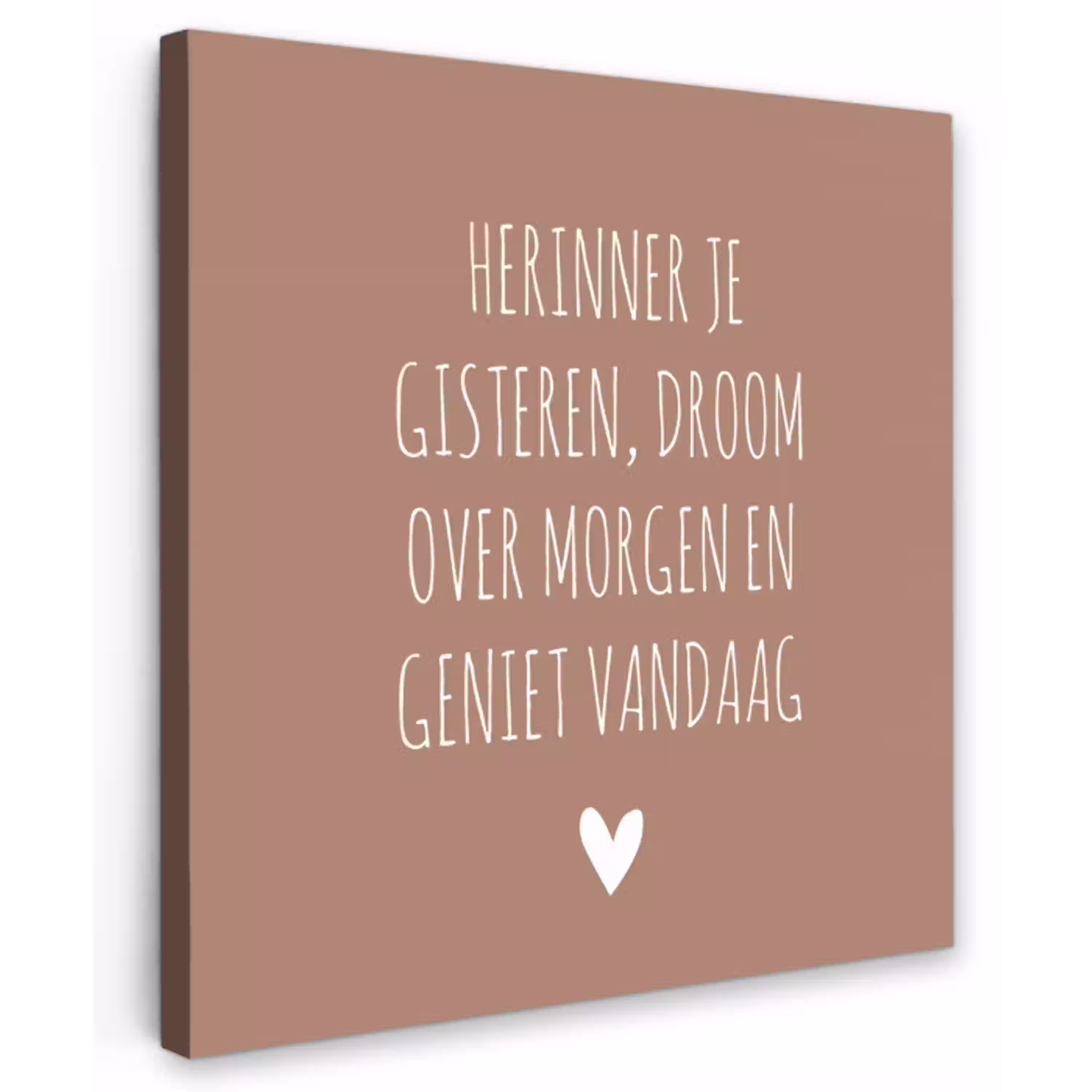 Spreuken - Herinner je gisteren droom over morgen en geniet vandaag - Quotes Tuinposter op houten frame 2 cm dik klein -3d